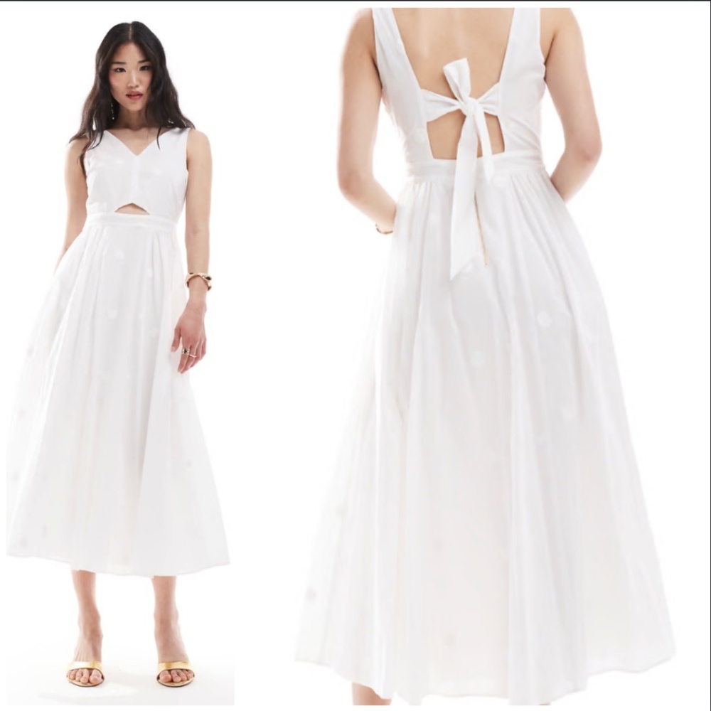 Closet London cut-out midaxi dress in ivory